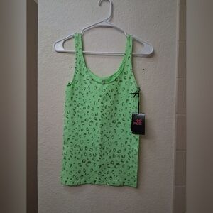 Green Leopard Print Tank Top